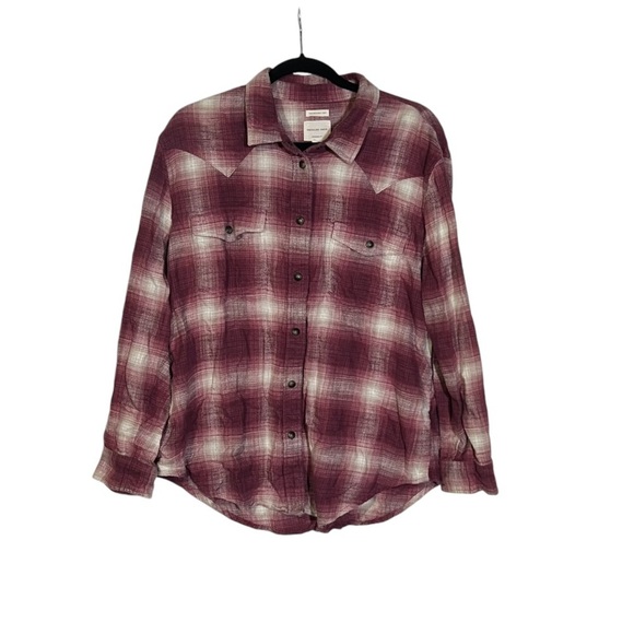 American Eagle Outfitters Tops - American Eagle AHH-MAZINGLY SOFT Flannel Oversized Red and White Size Large